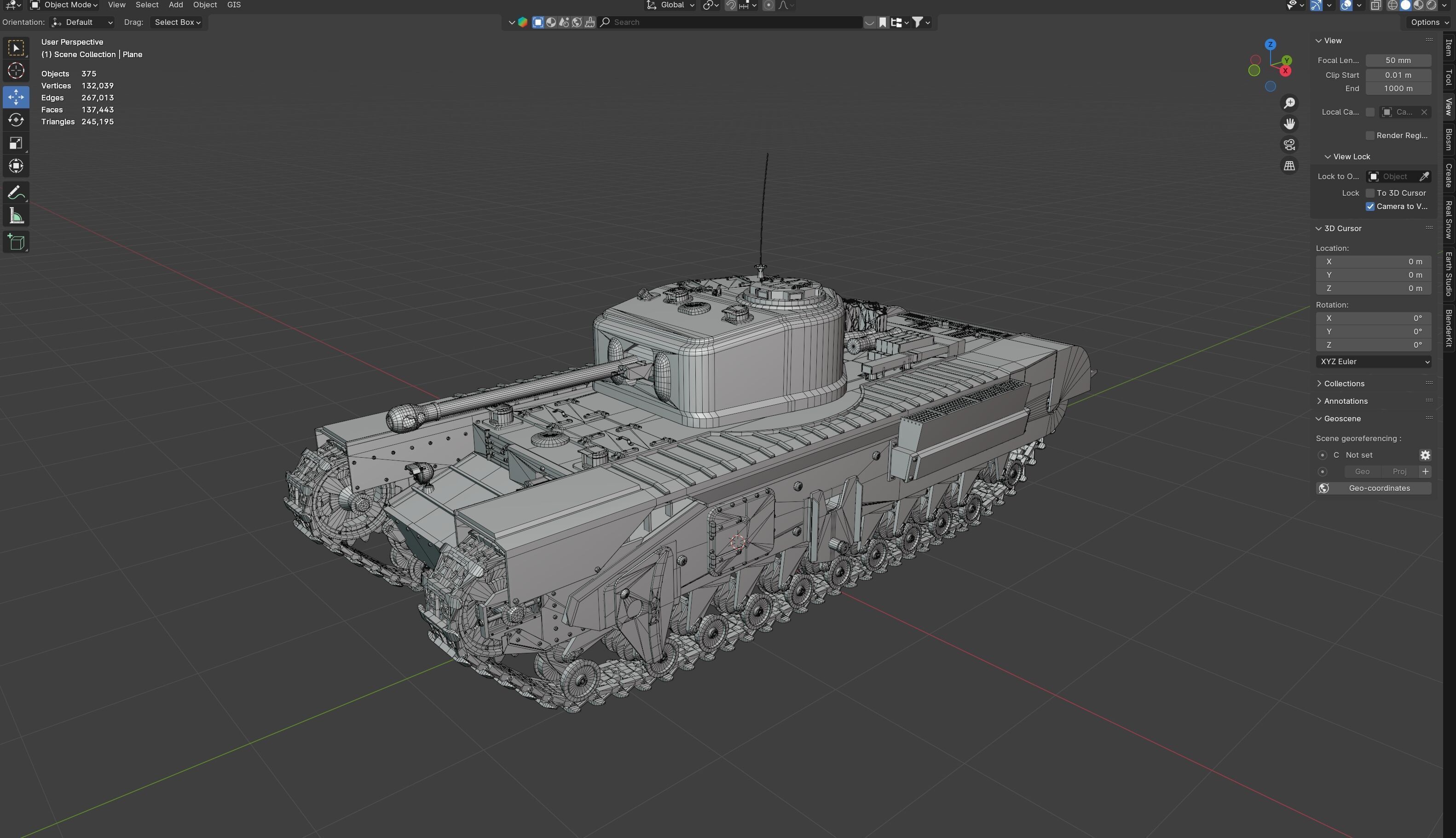 Churchill Mk IV Infantry Tank Low-poly 3D model_10