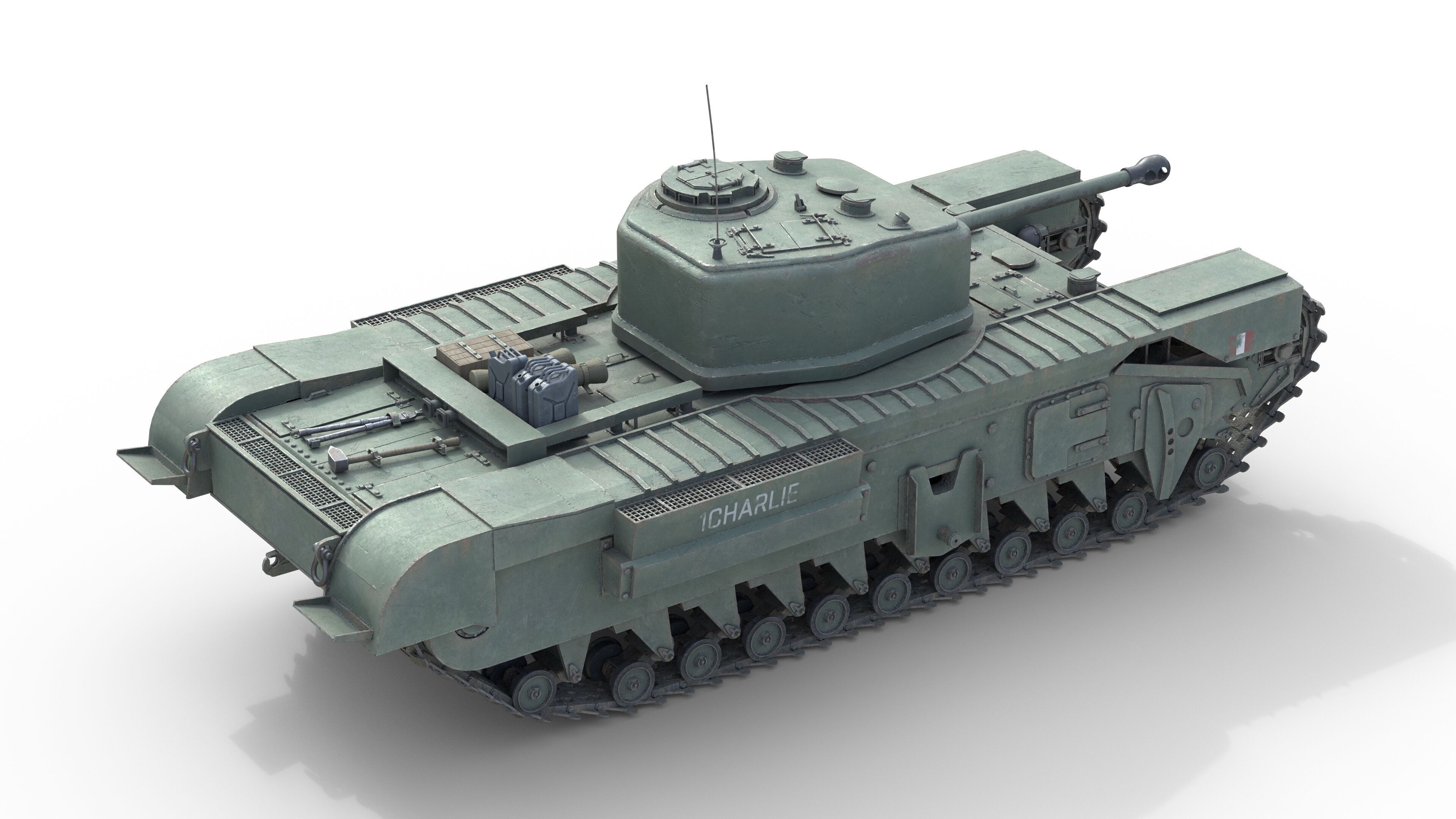Churchill Mk IV Infantry Tank Low-poly 3D model_1