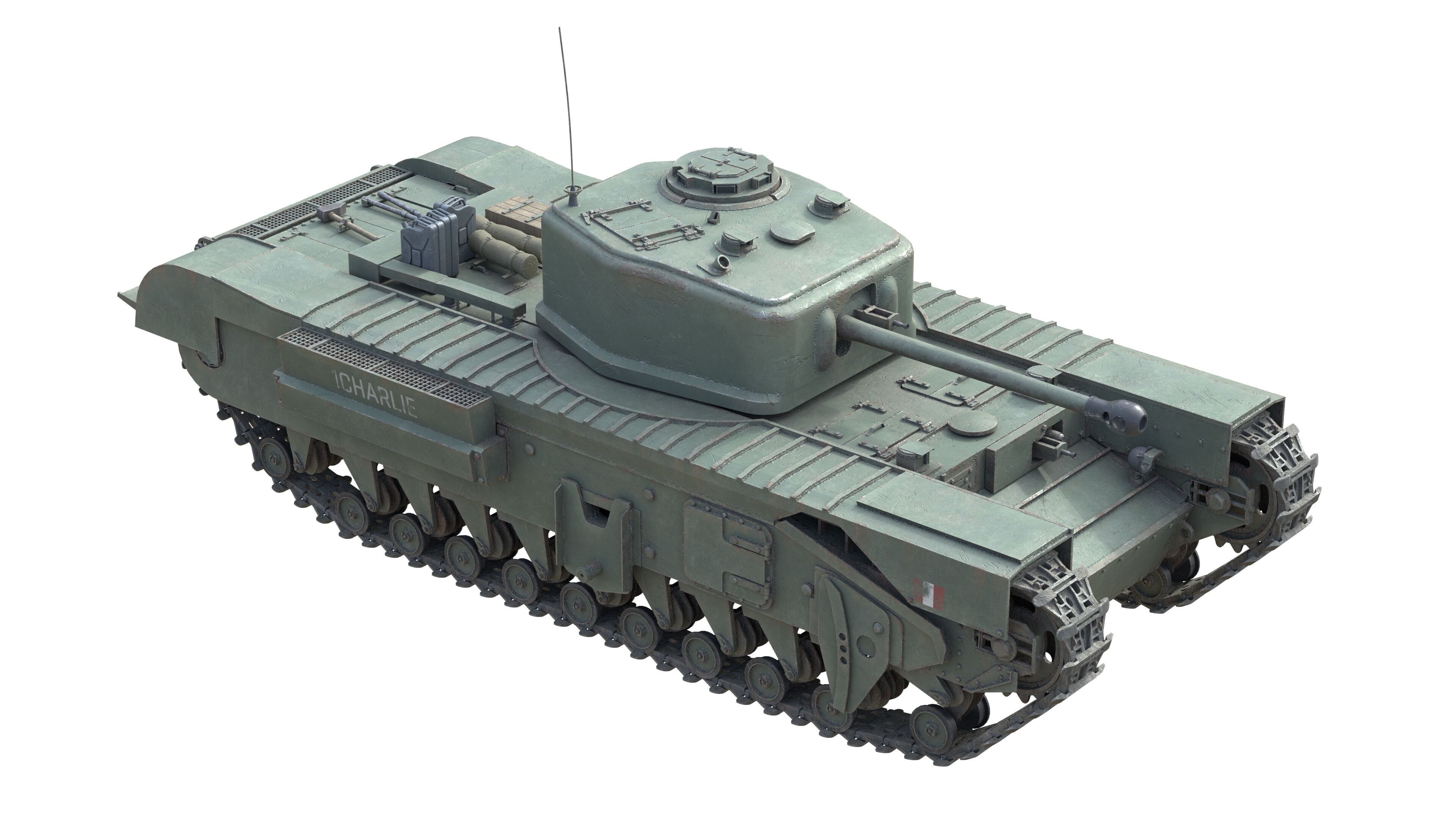 Churchill Mk IV Infantry Tank Low-poly 3D model_3