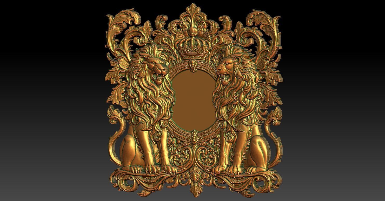 3 Lion CNC Relief Model 3D print model_2