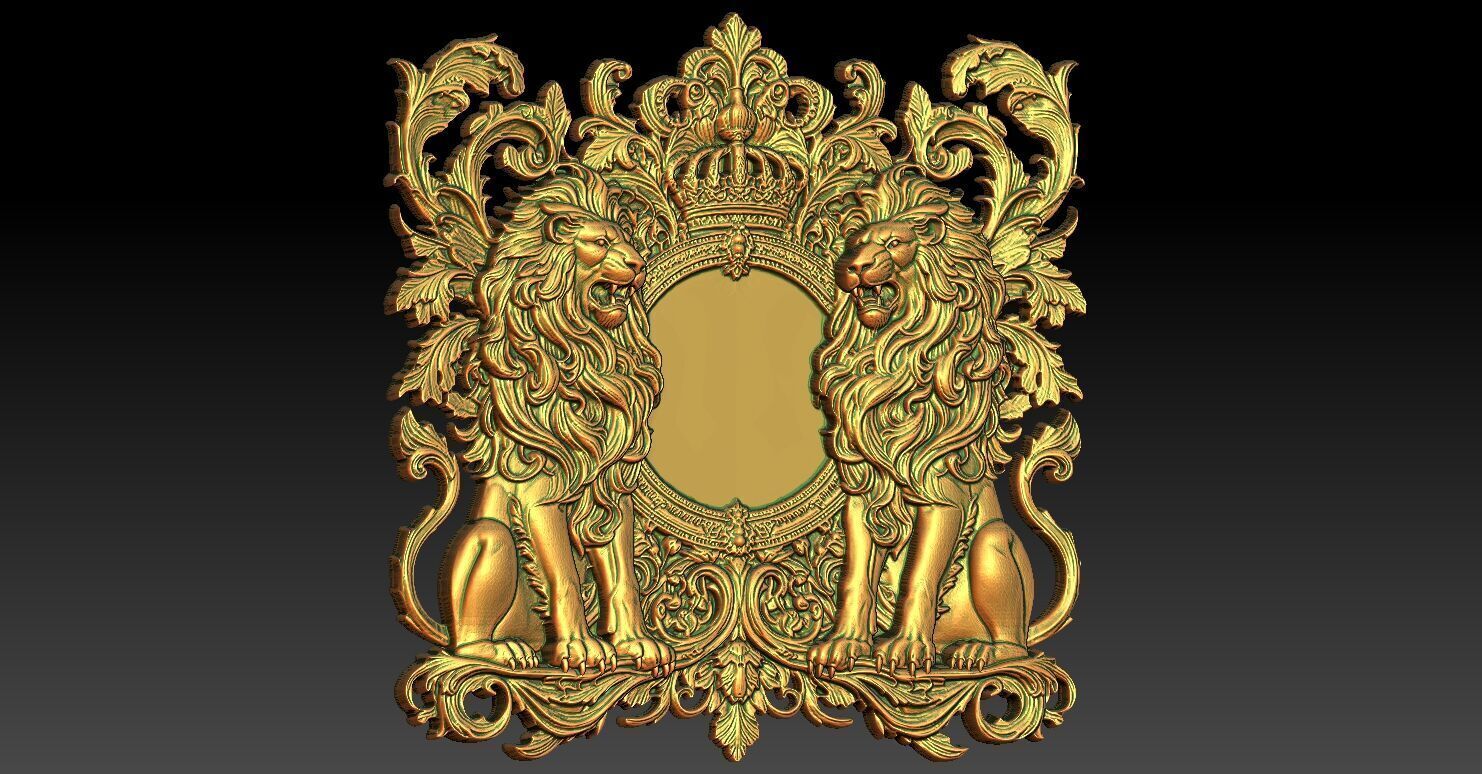 3 Lion CNC Relief Model 3D print model_1