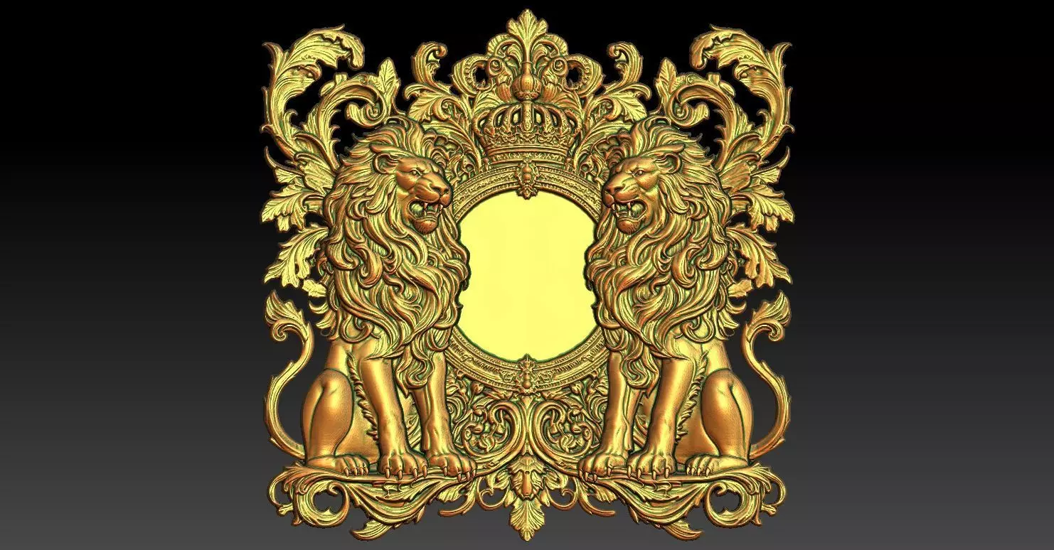 3 Lion CNC Relief Model 3D print model_0