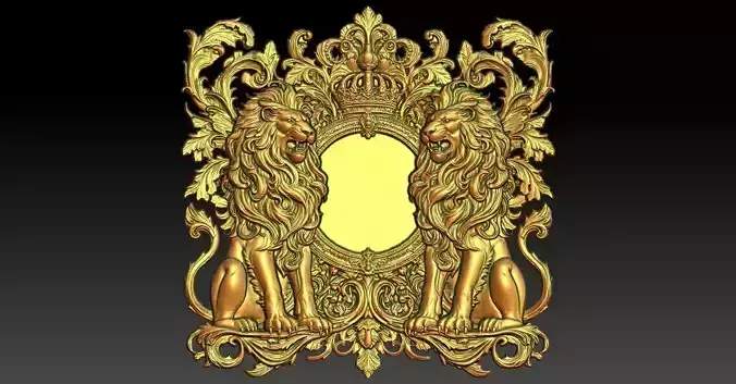 3 Lion CNC Relief Model