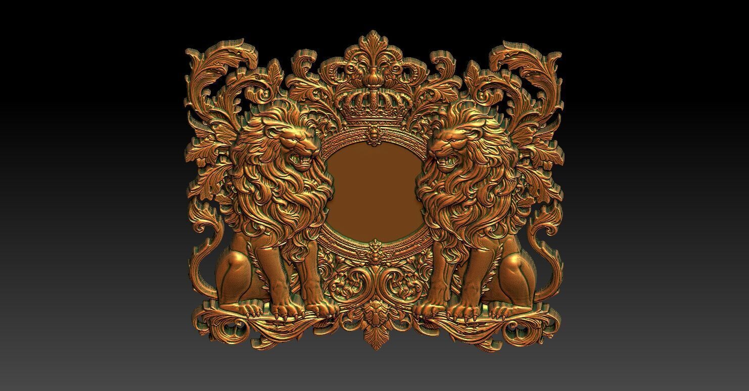 3 Lion CNC Relief Model 3D print model_4