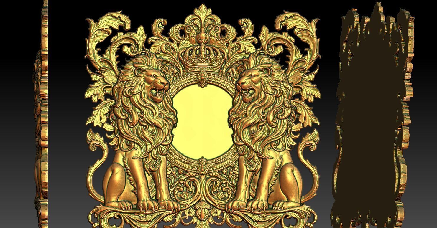 3 Lion CNC Relief Model 3D print model_5
