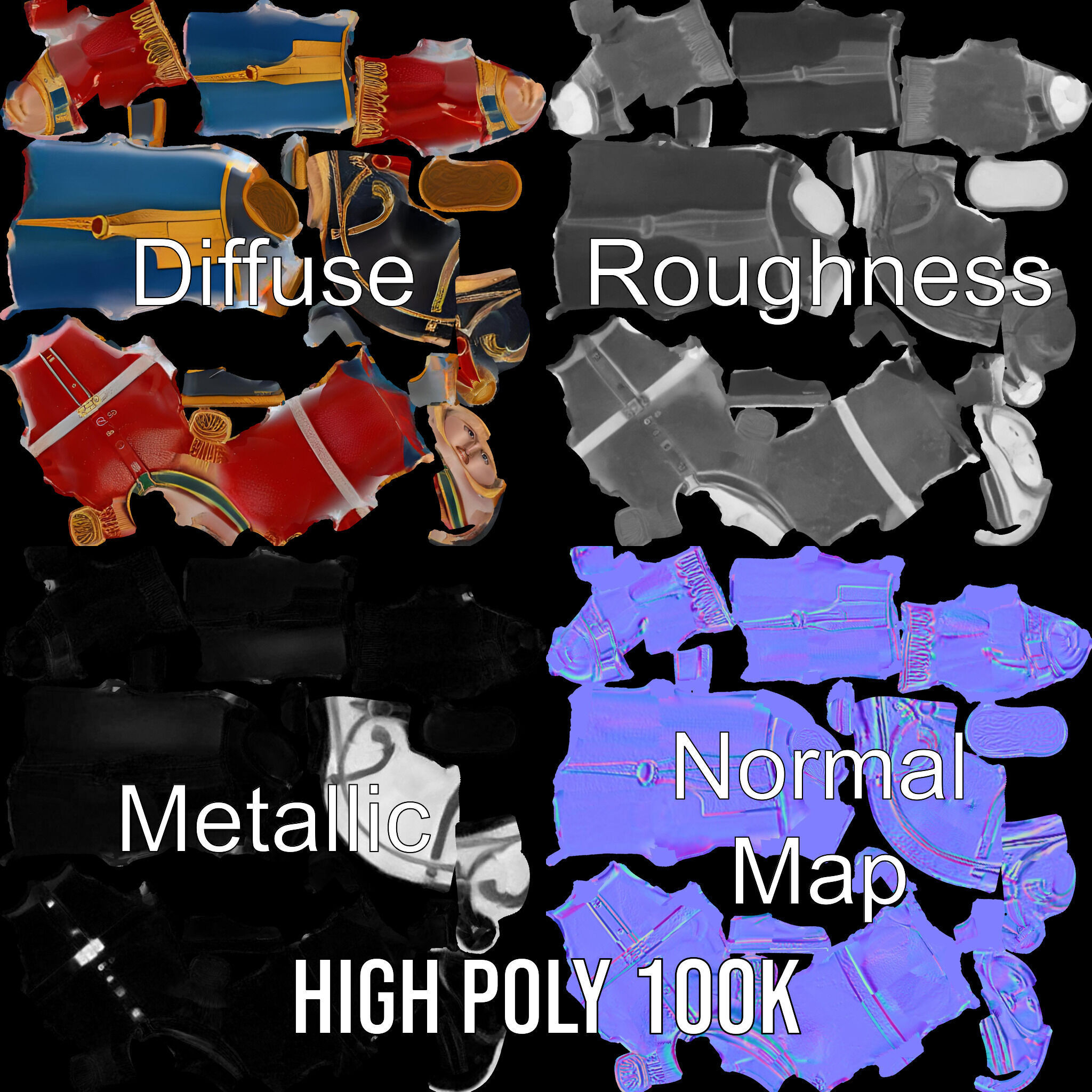 Royal Guard Toy Soldier Model Pack Low-poly 3D model_3