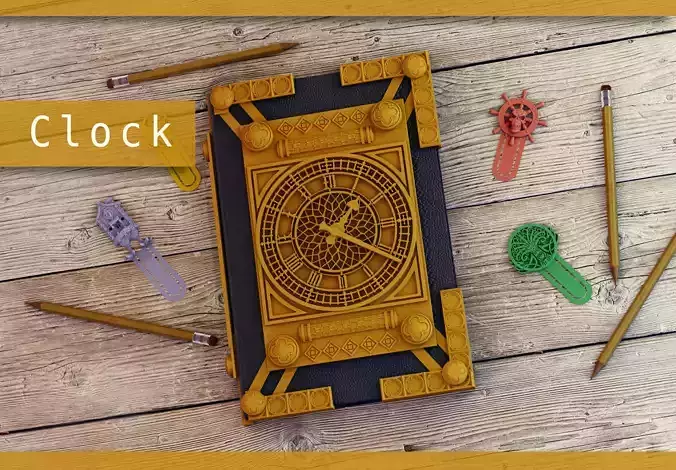 Clock Book cover 3D print model