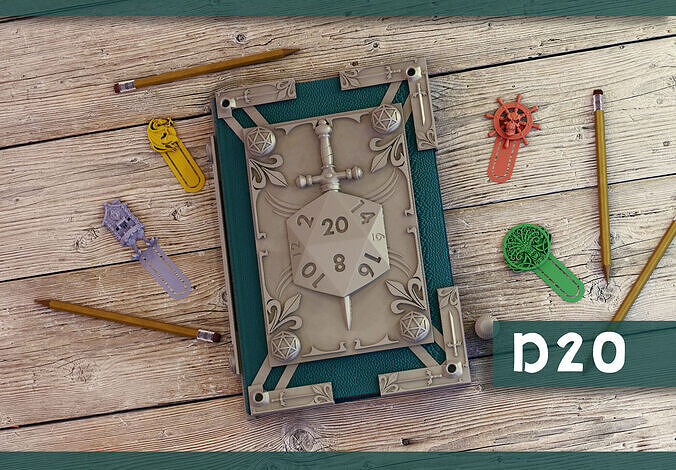D20 Book Cover 3D print model