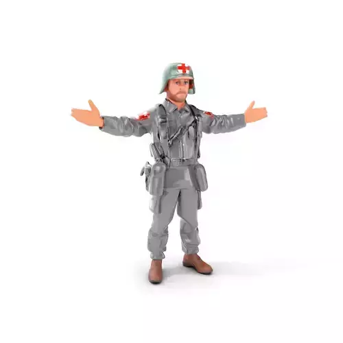 Combat Medic Character Rigged and Animated for D Projects Low-poly 3D model