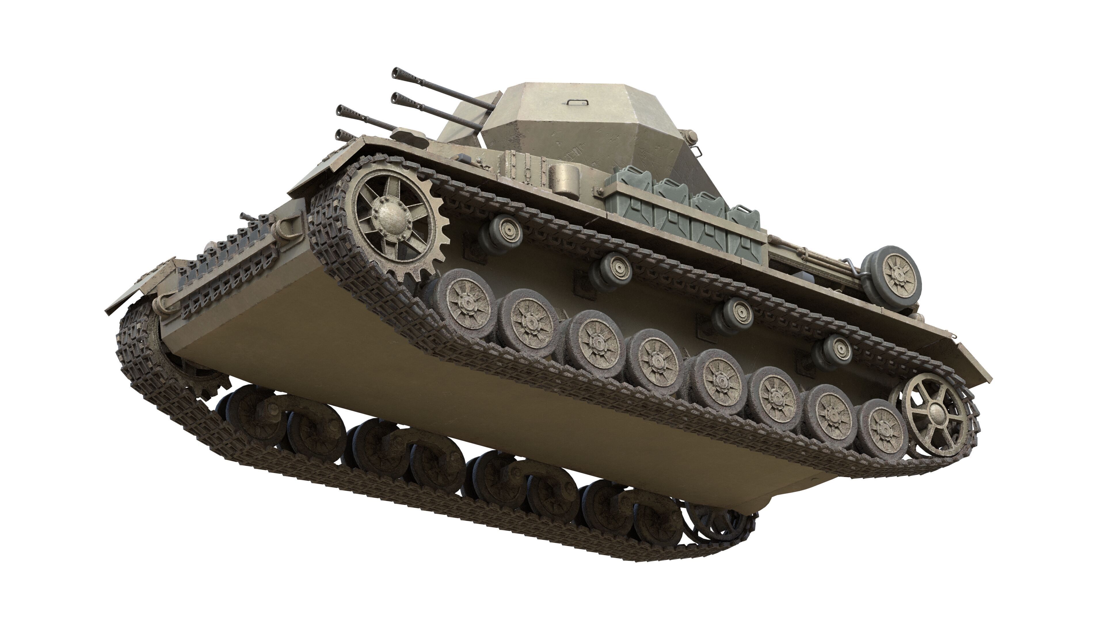 Flakpanzer IV Wirbelwind Tank Low-poly 3D model_9