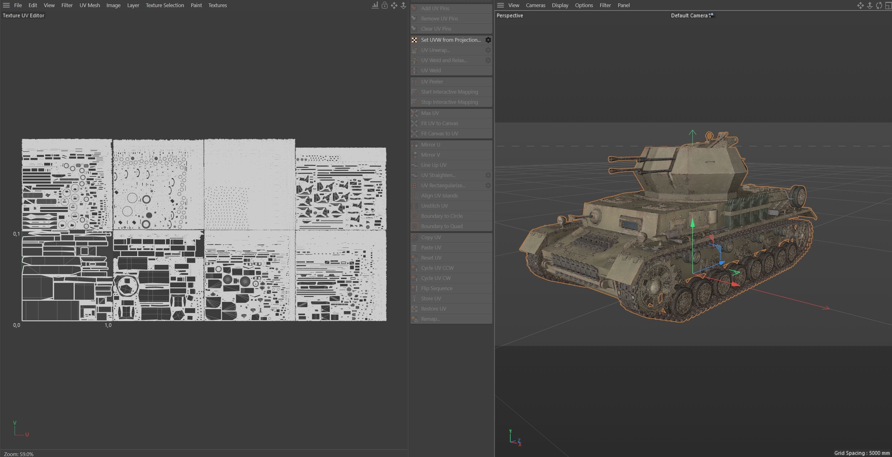 Flakpanzer IV Wirbelwind Tank Low-poly 3D model_13