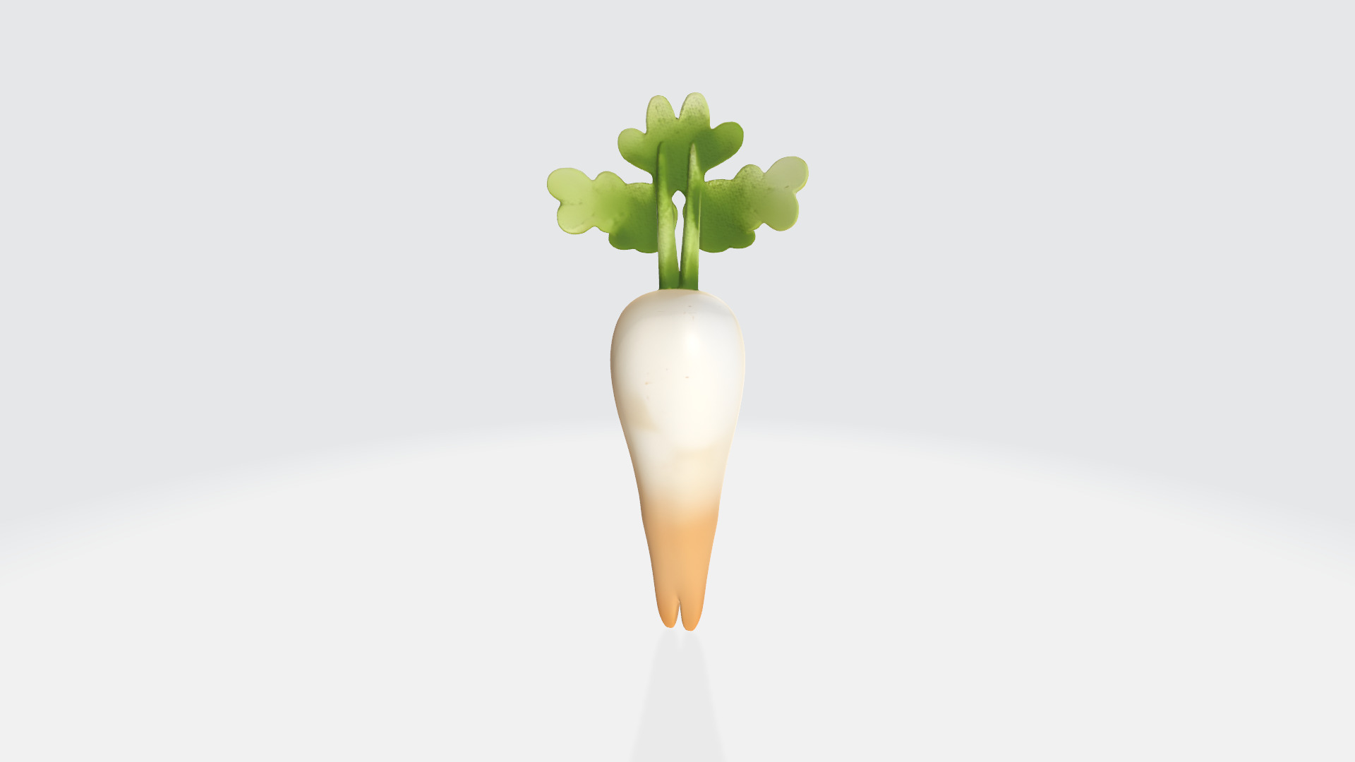 Cute Parsnip Character 3D Model High Poly Stylized Vegetable 3D model_4