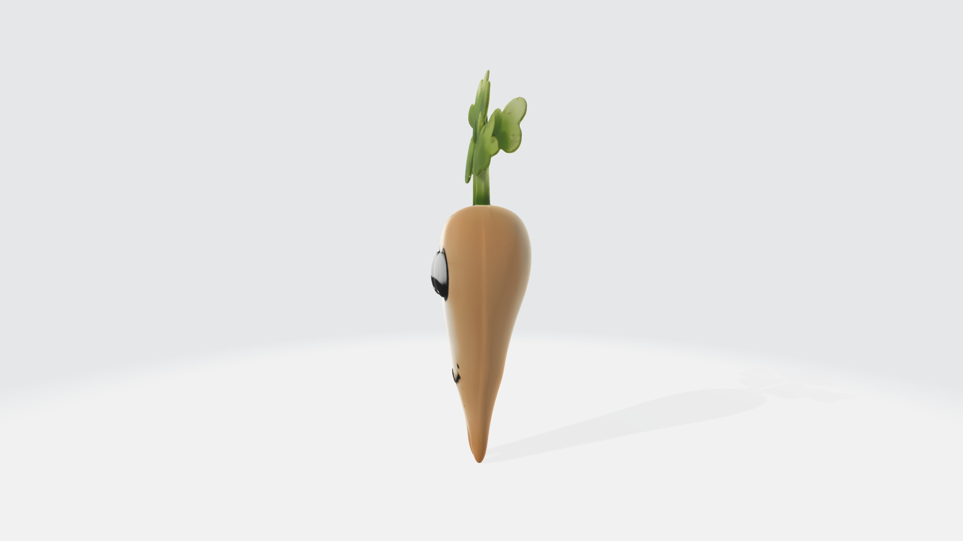 Cute Parsnip Character 3D Model High Poly Stylized Vegetable 3D model_2