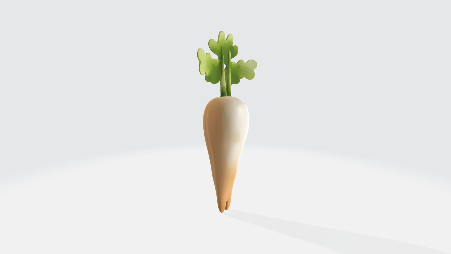 Cute Parsnip Character 3D Model High Poly Stylized Vegetable 3D model_3