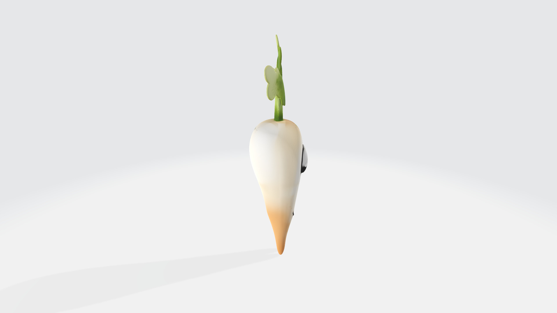 Cute Parsnip Character 3D Model High Poly Stylized Vegetable 3D model_6
