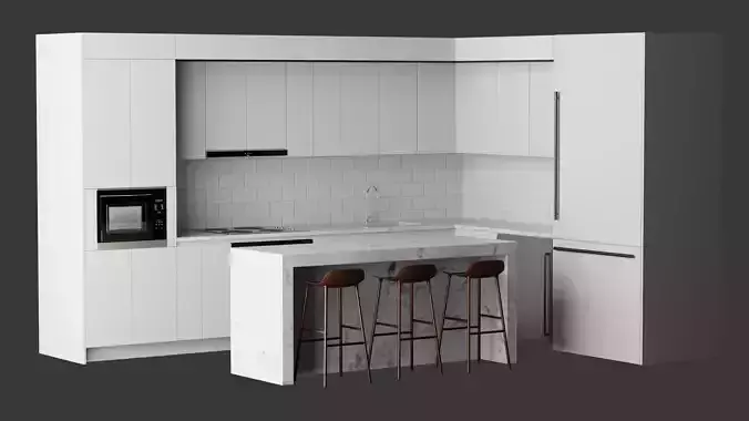 Modern L-Shaped Kitchen Interior