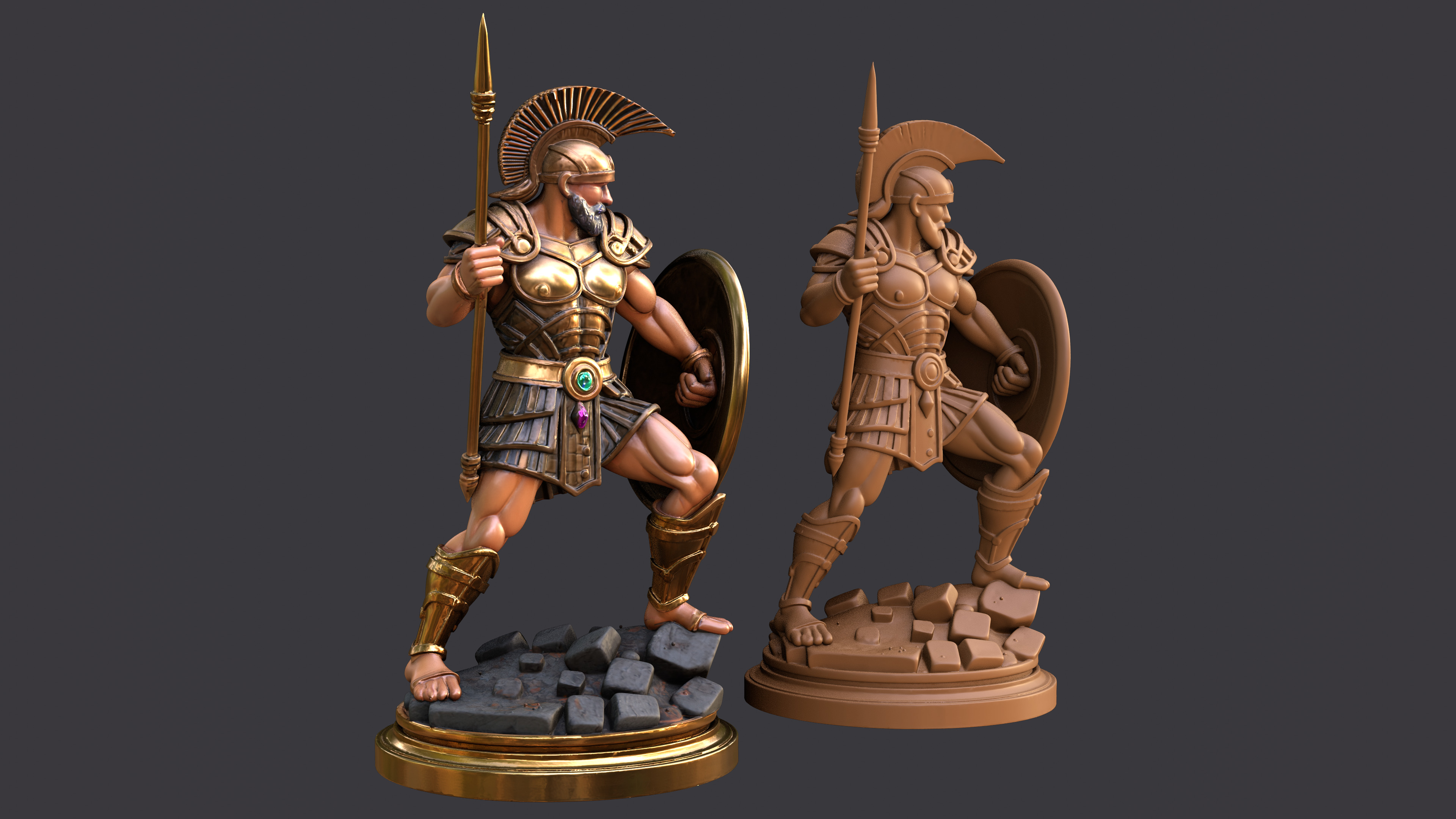 Mythic Spartan Champion  3D print model_2