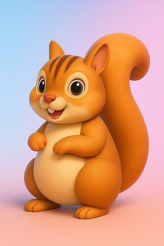 Cute Stylized Squirrel 3D Printable Free 3D print model