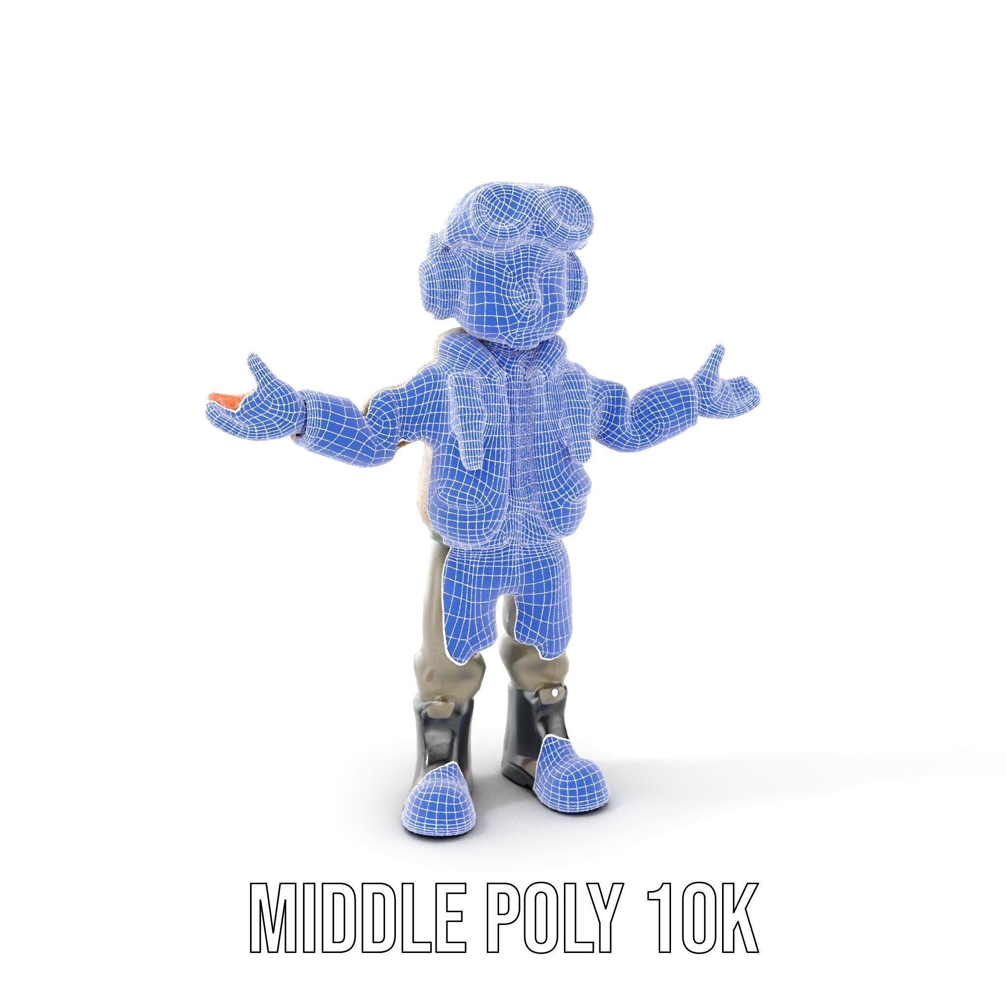 Adventurous Pilot Kid Character Rigged and Animated Low-poly 3D model_24