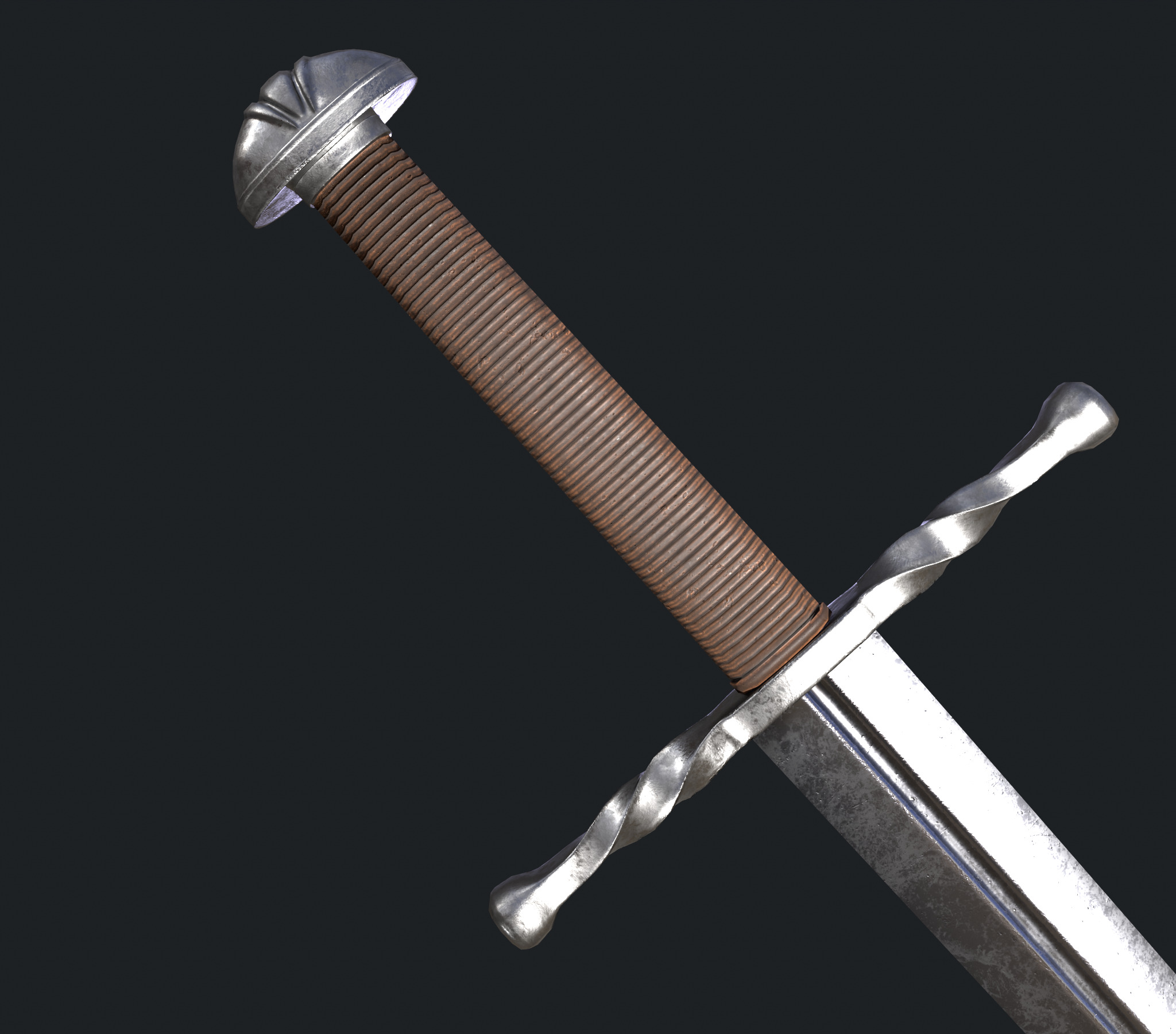 Sword asset Low-poly 3D model_6