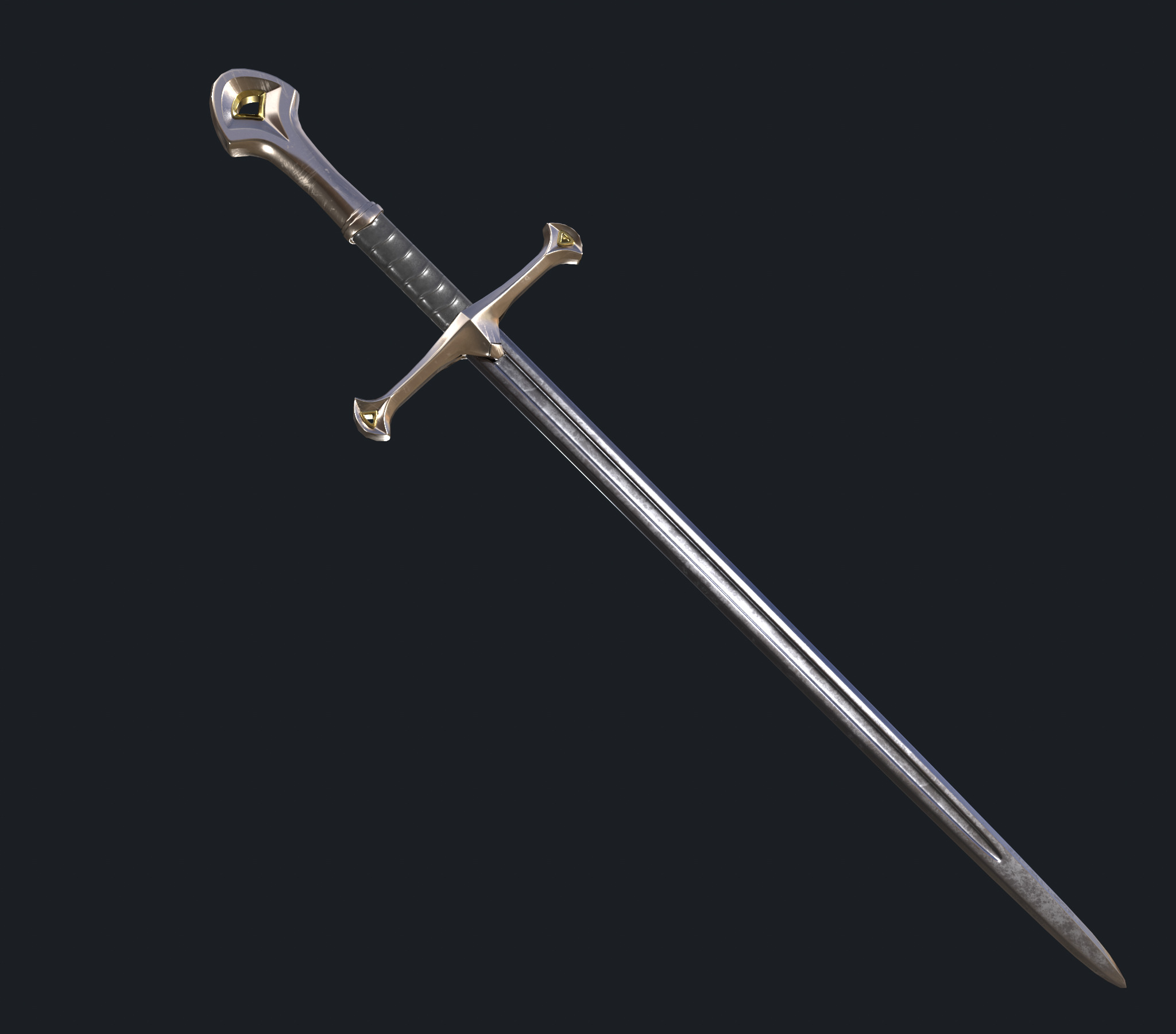 Sword asset Low-poly 3D model_13