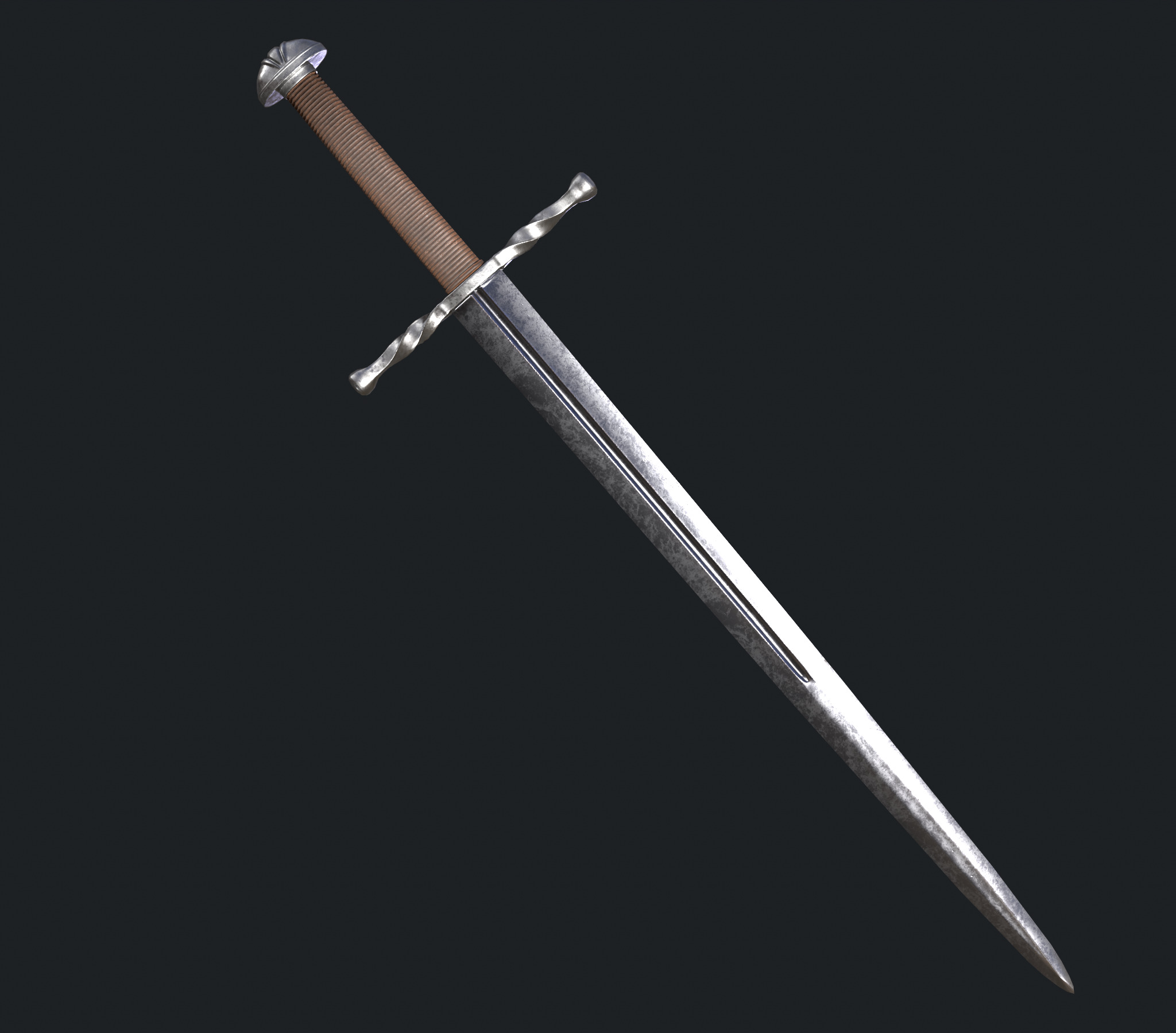 Sword asset Low-poly 3D model_4
