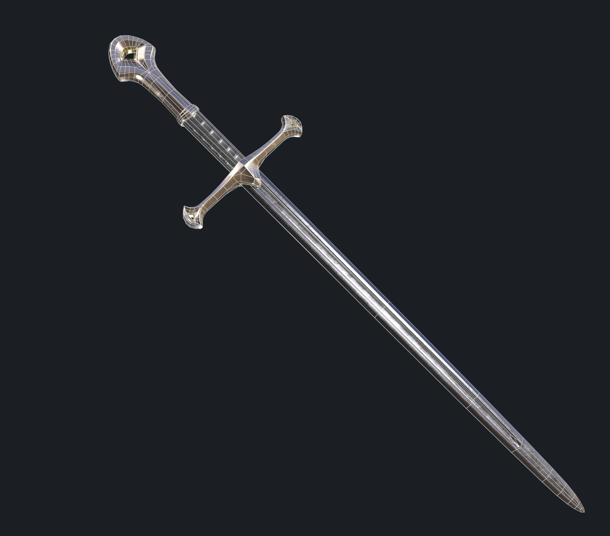 Sword asset Low-poly 3D model_14