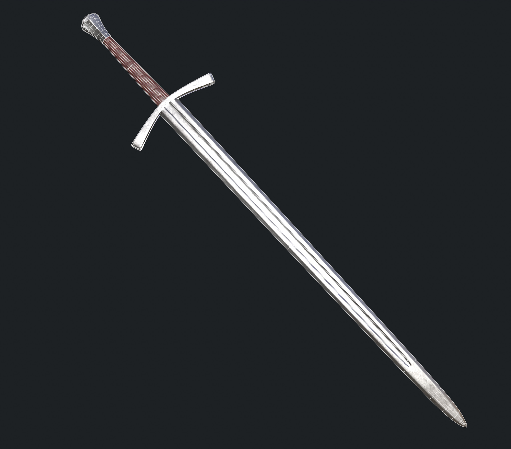 Sword asset Low-poly 3D model_11