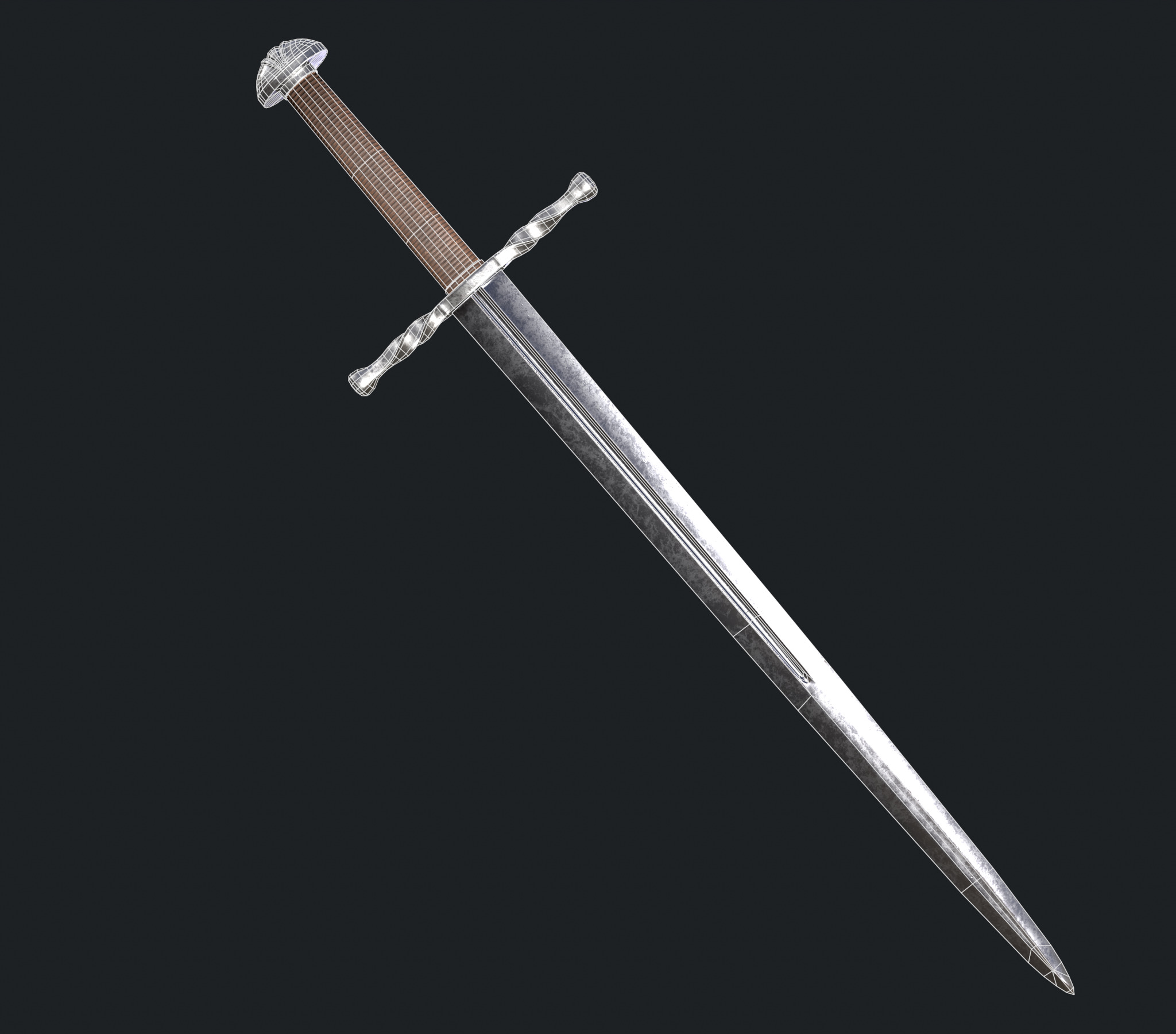 Sword asset Low-poly 3D model_5