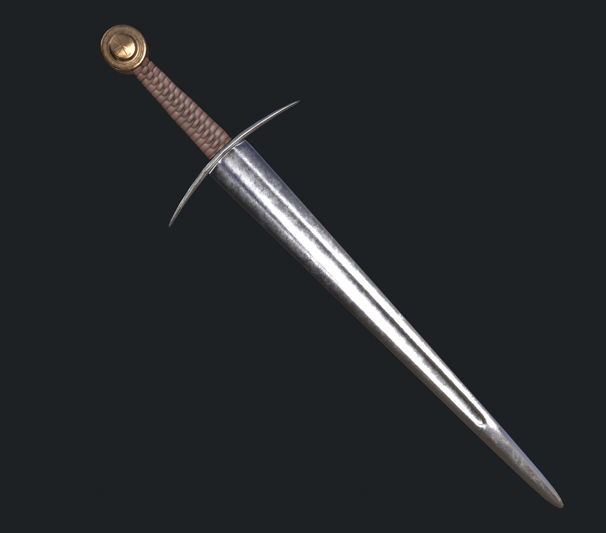 Sword asset Low-poly 3D model_1