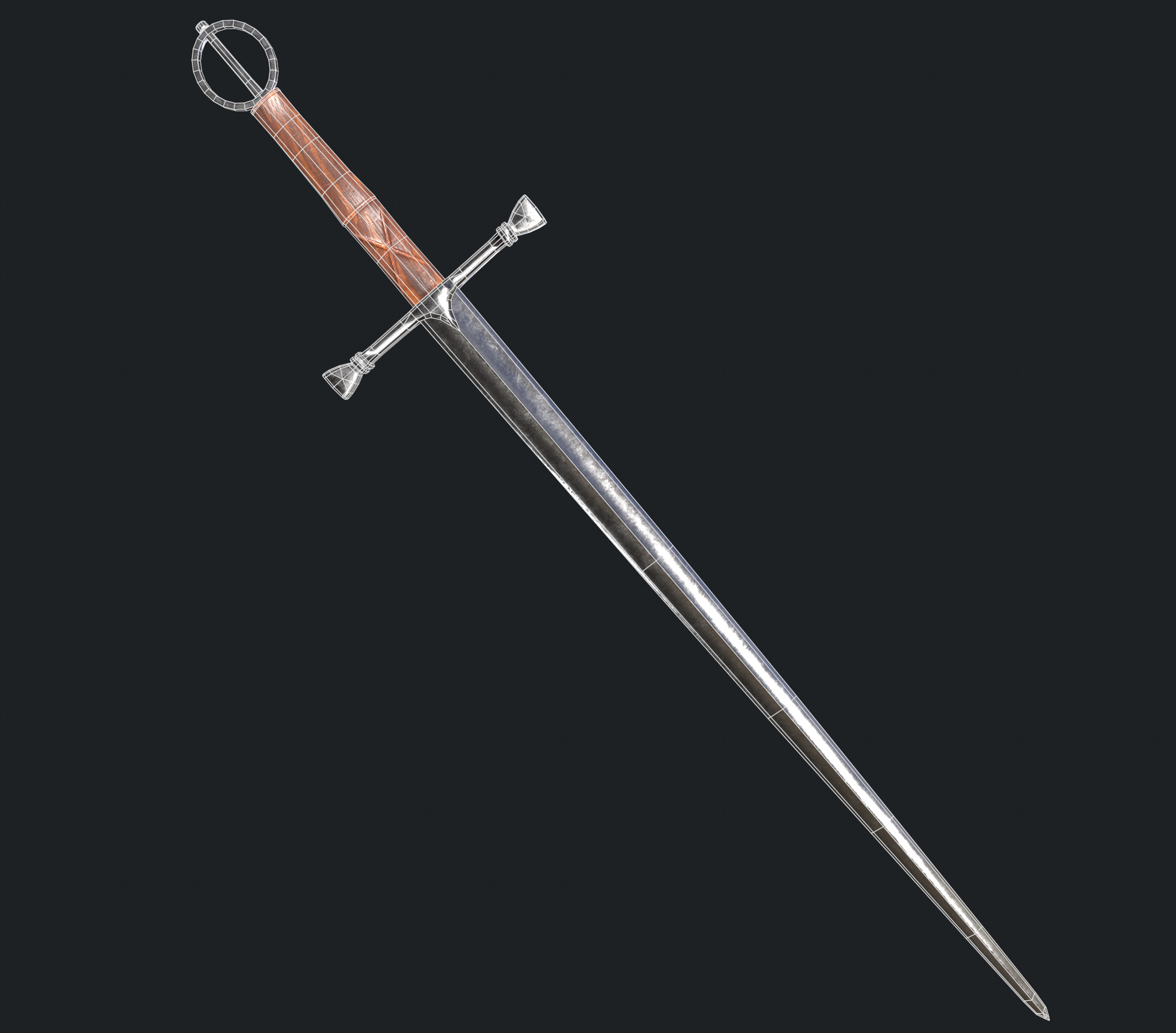 Sword asset Low-poly 3D model_8