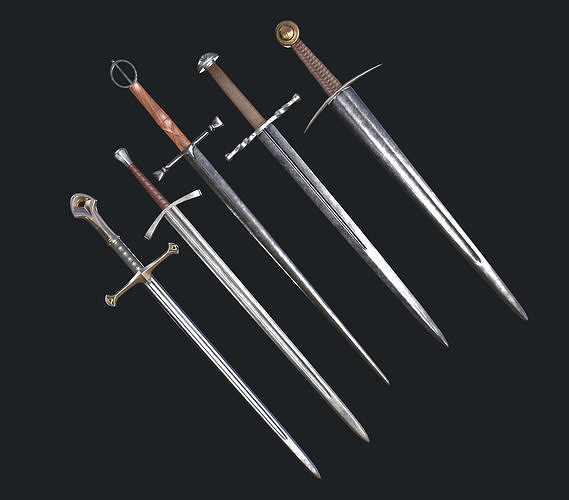 Sword asset Low-poly 3D model