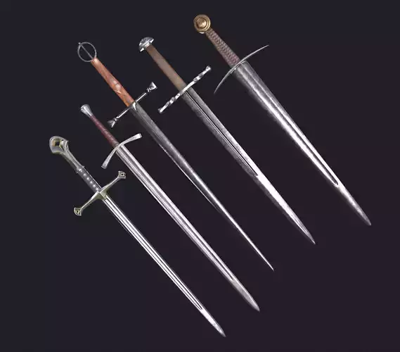 Sword asset Low-poly 3D model Sword asset Low-poly 3D model