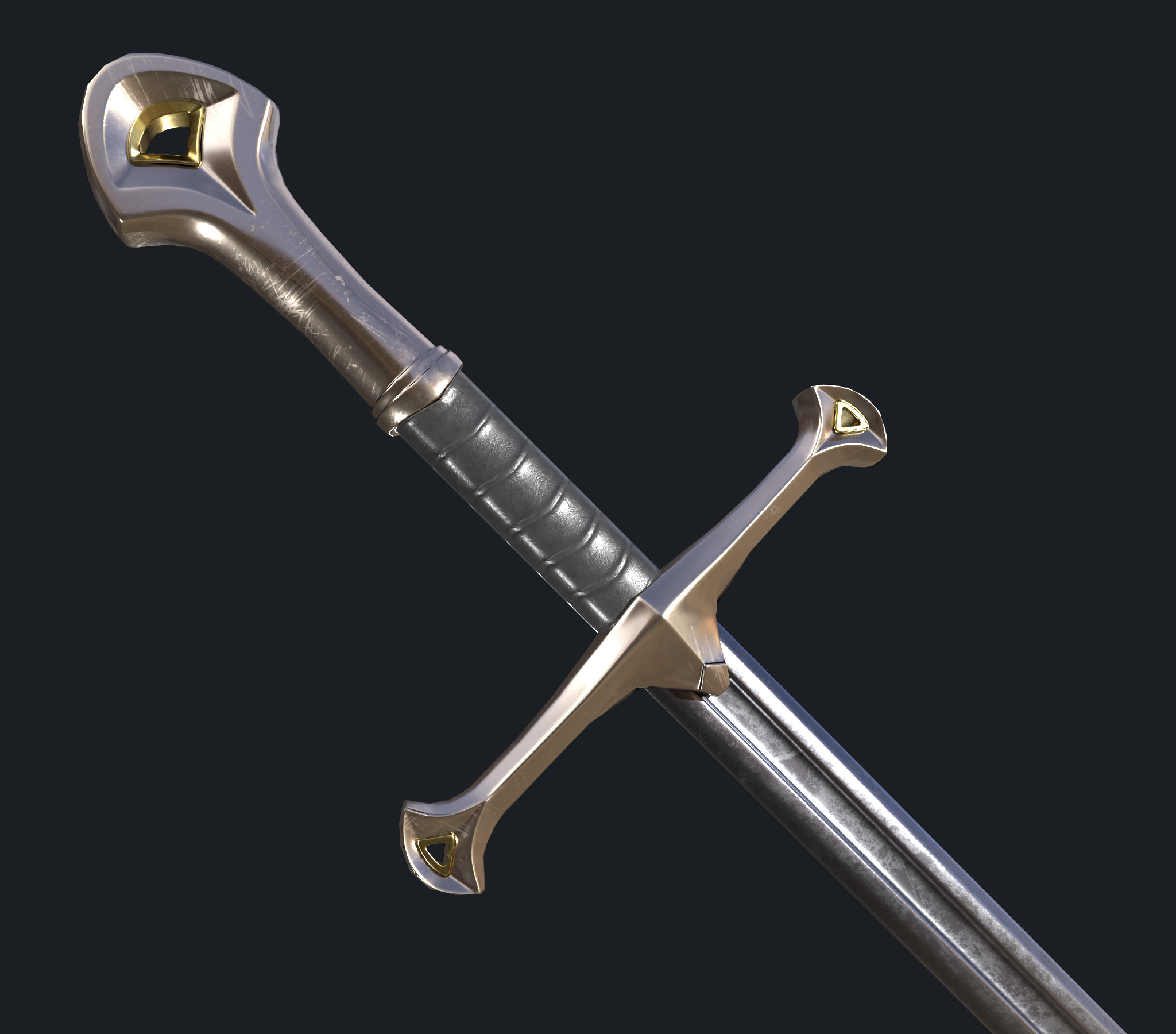 Sword asset Low-poly 3D model_15