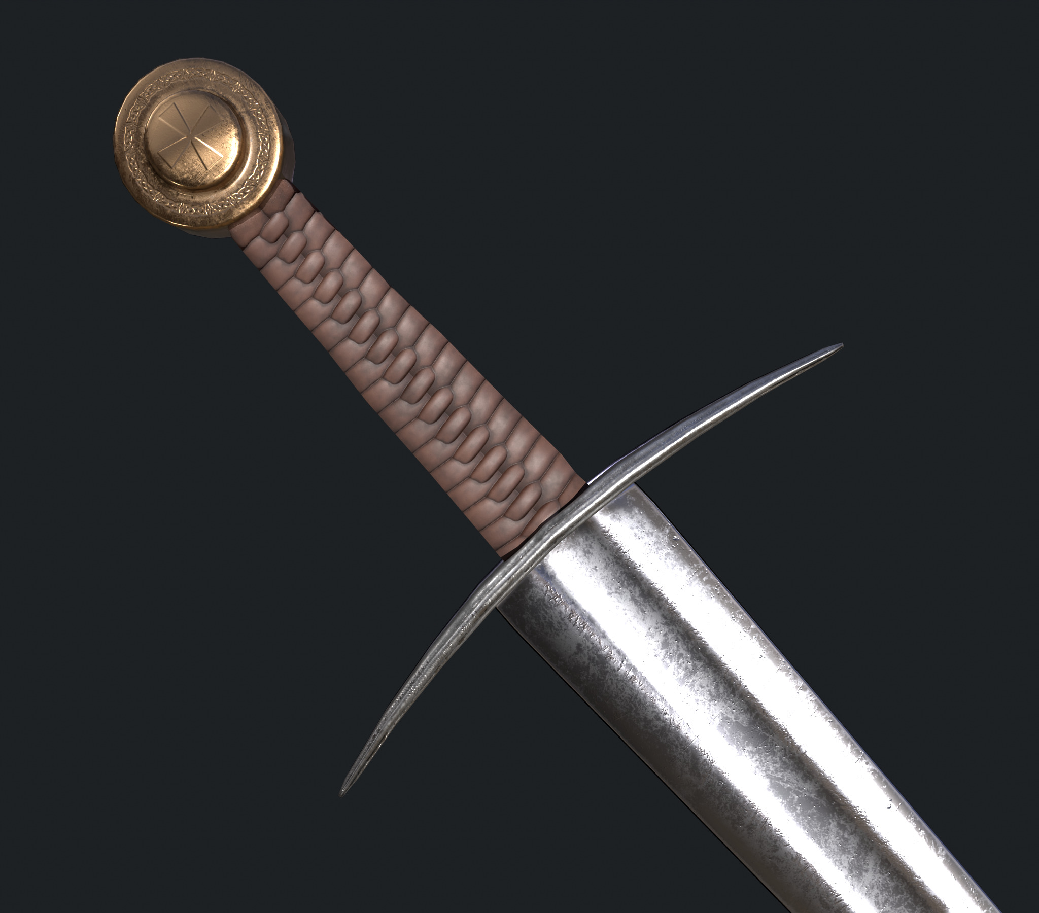 Sword asset Low-poly 3D model_3