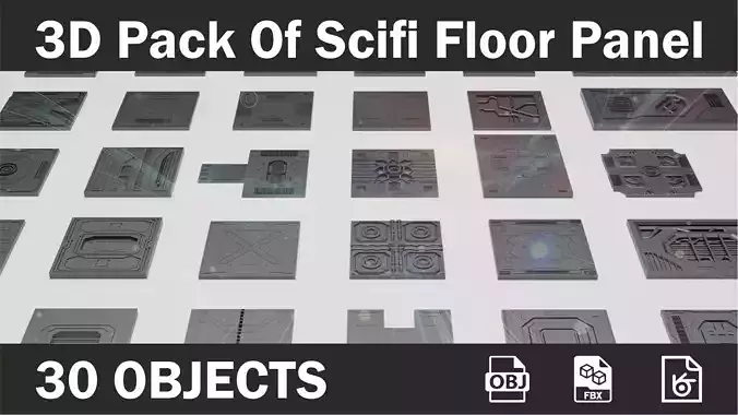 3D Pack Of Sci Fi Floor Panel