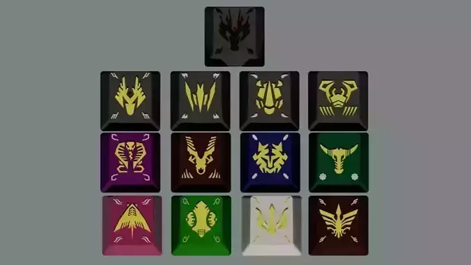 RYUKI 13 RIDERS KEYCAPS