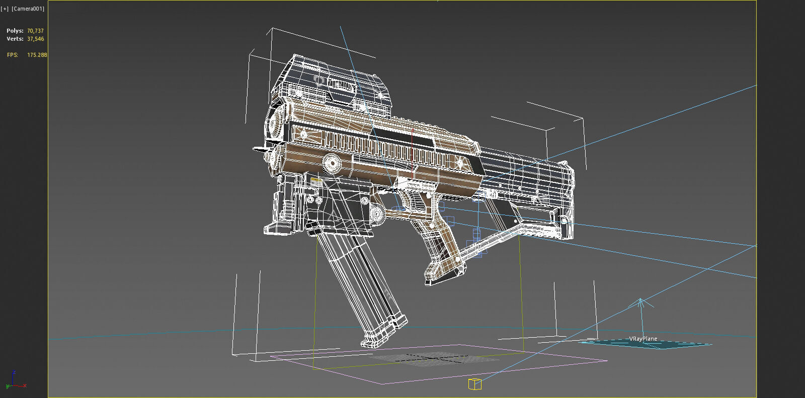 Future sci-fi weapon submachine gun 3D model_6