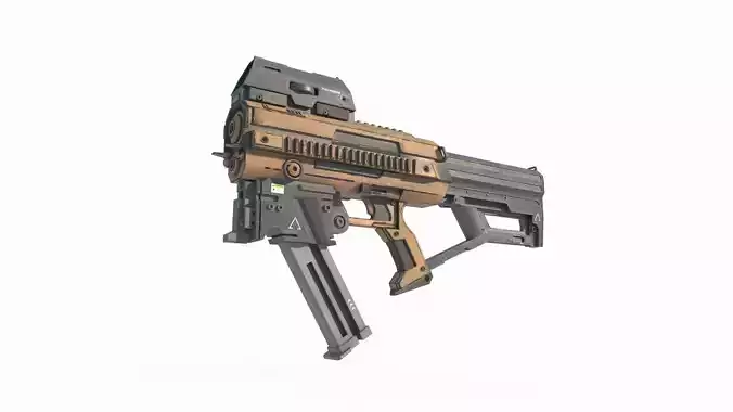 Future sci-fi weapon submachine gun 3D model