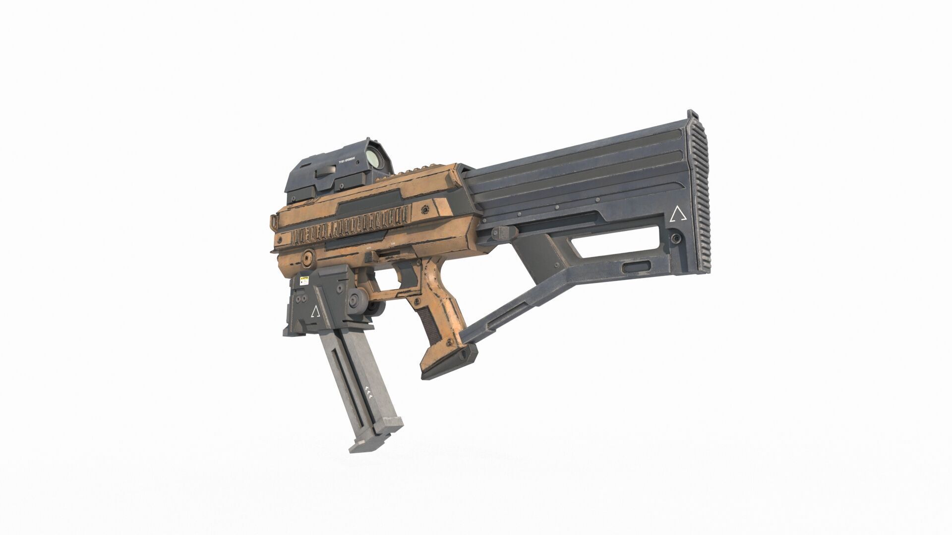 Future sci-fi weapon submachine gun 3D model_1
