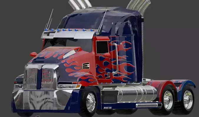 TF4 Age of Extinction Knight Optimus Prime Truck 3D model