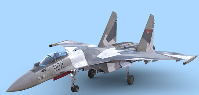 Sukhoi Su 35 Super Flanker 3D Model Low-poly 3D model