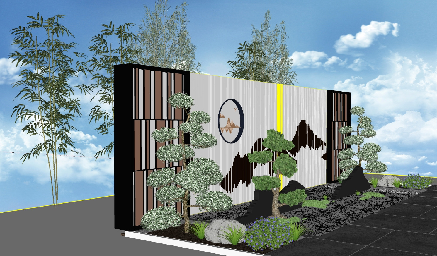 landscape wall-Chinese style-1 3D model_1