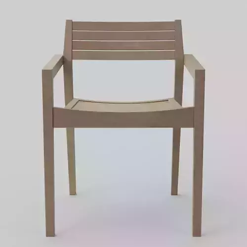 Abaco Wood Stackable Outdoor Dining Chair with Arms