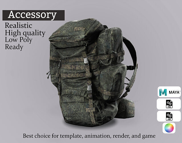 Military Expedition Rucksack - Realistic 3D Asset Low-poly 3D model