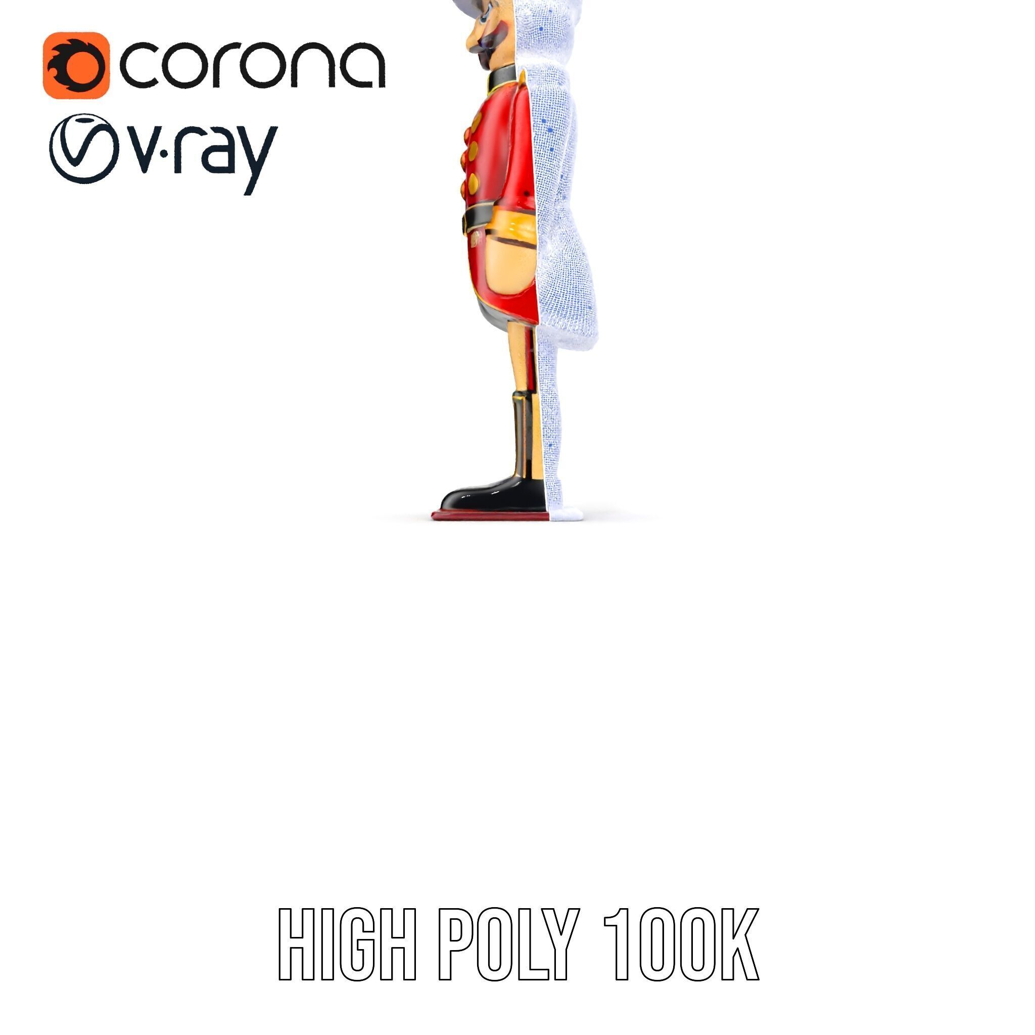 Toy Soldier Model Pack Red Wooden Figure Low-poly 3D model_32