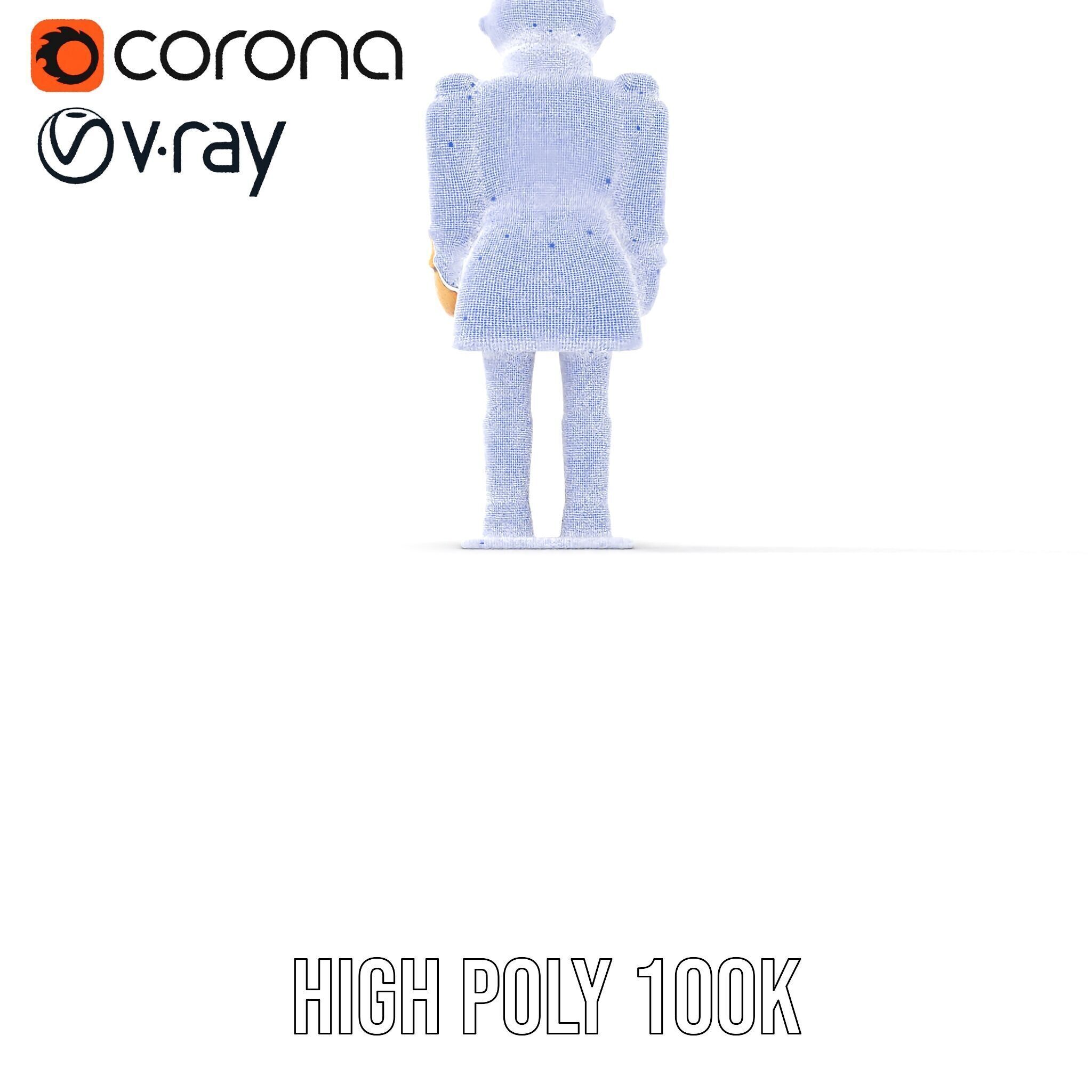 Toy Soldier Model Pack Red Wooden Figure Low-poly 3D model_33