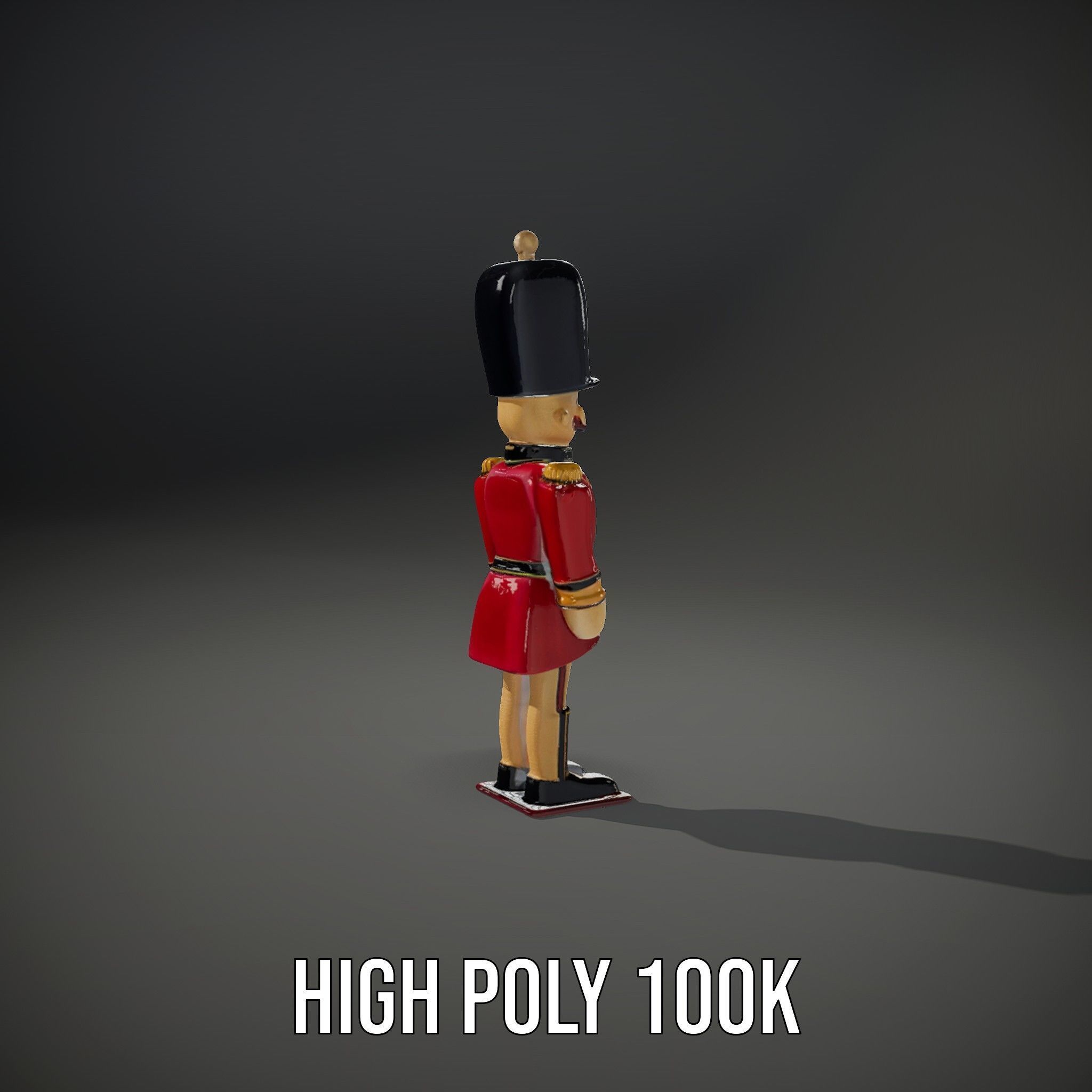 Toy Soldier Model Pack Red Wooden Figure Low-poly 3D model_8