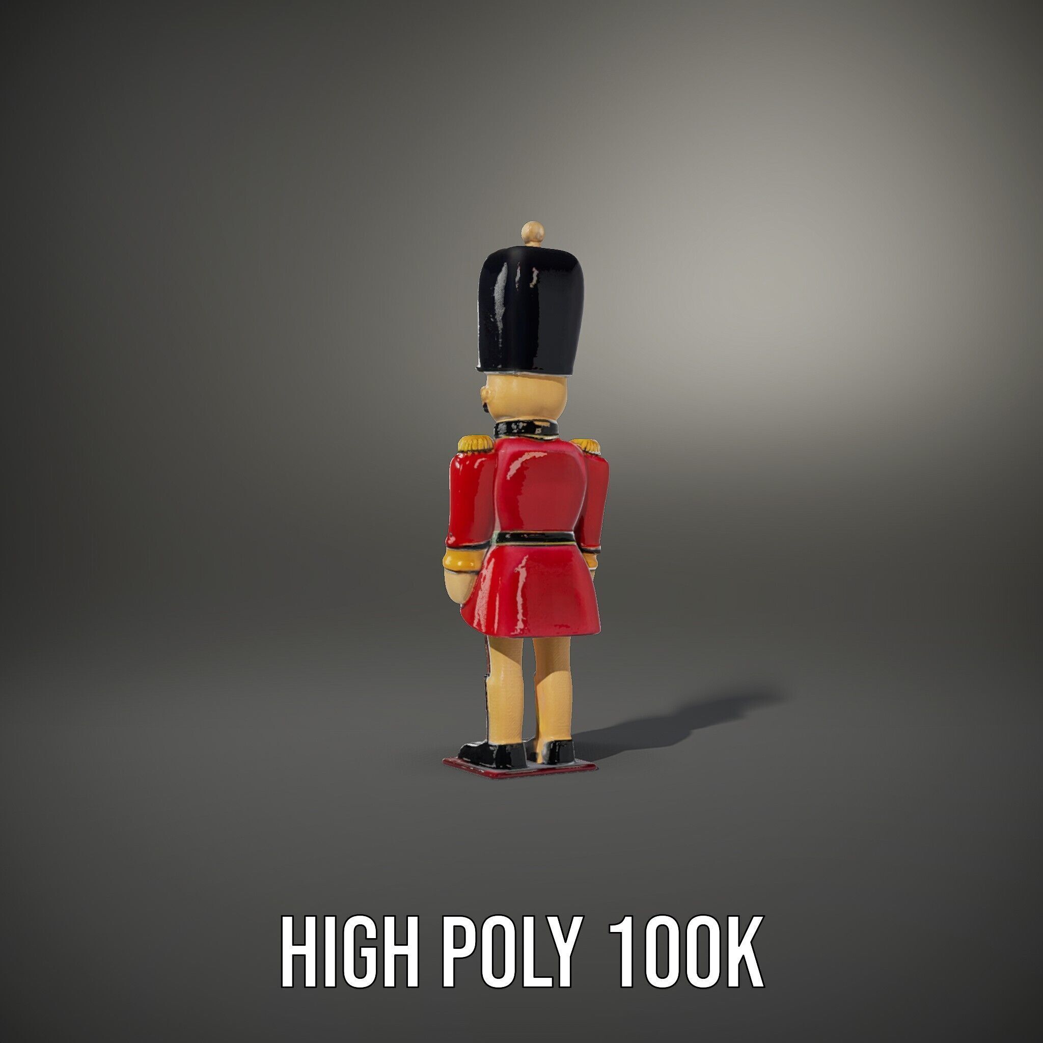 Toy Soldier Model Pack Red Wooden Figure Low-poly 3D model_10