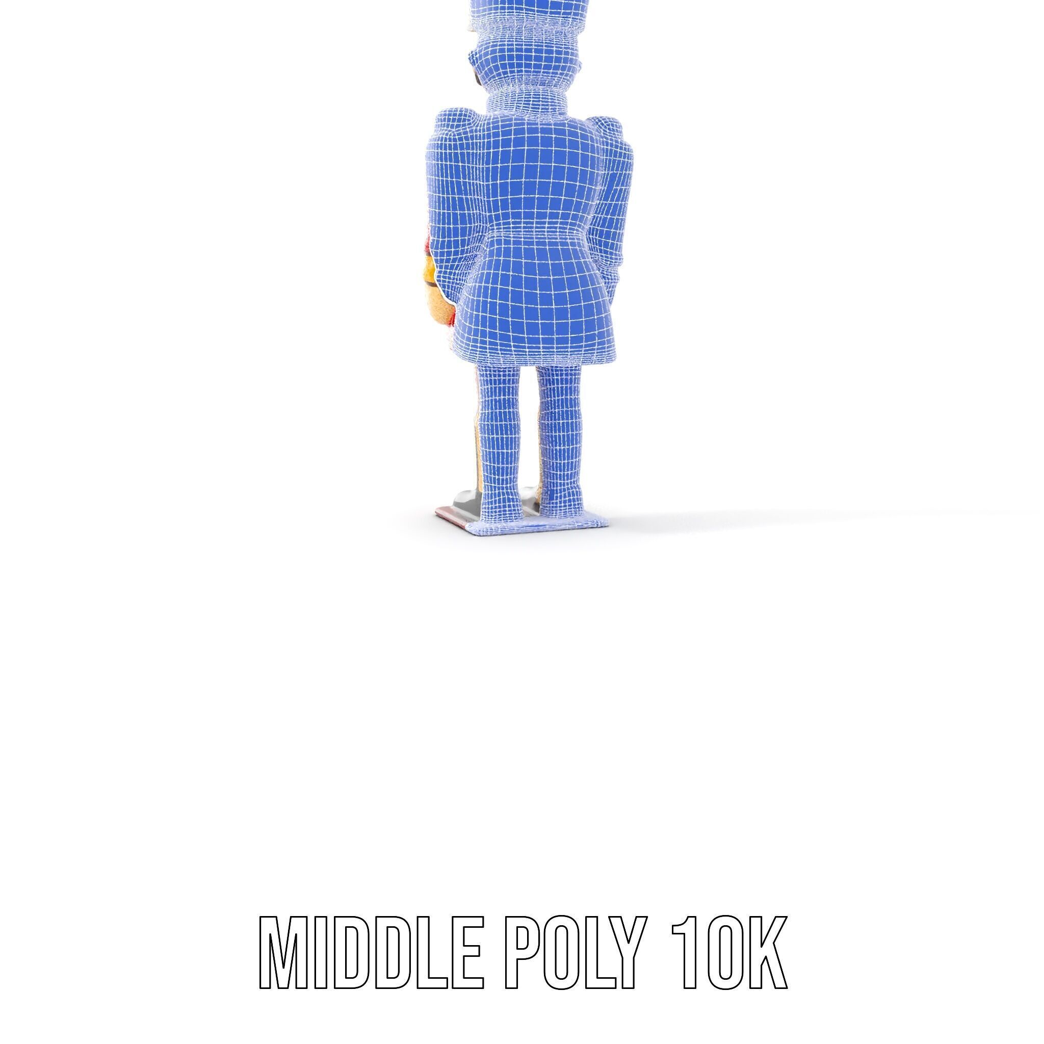 Toy Soldier Model Pack Red Wooden Figure Low-poly 3D model_6